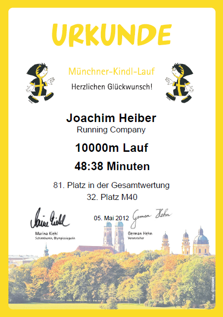 Urkunde Joachim Muenchner Kindl Lauf 2012